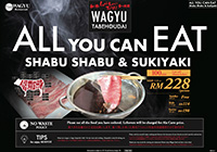 THE WAGYU Restaurant Publika All You Can Eat Tabehoudai Shabu Shabu Sukiyaki Hotpot Menu